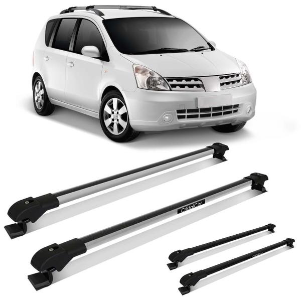 Imagem de Rack de Teto Travessa Slim Nissan Livina 2009 2010 2011 2012 2013 2014 Preto ou Prata 2 Peças