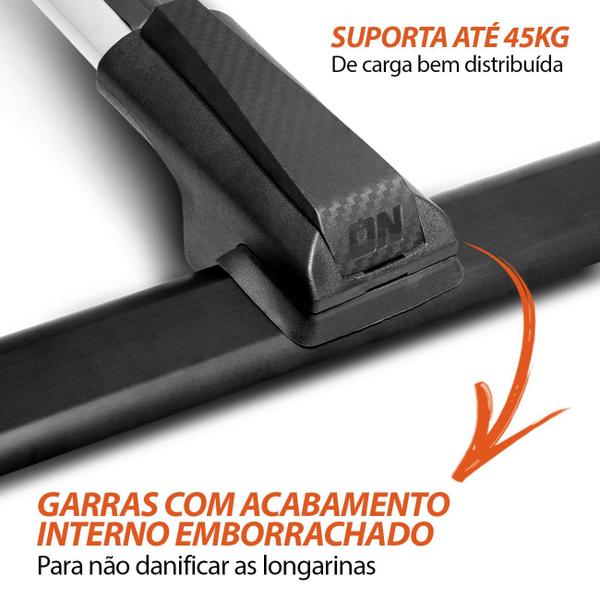 Imagem de Rack de Teto Travessa Slim Parati G1 Quadrado 91 92 93 94 95 Preto Prata 45Kg