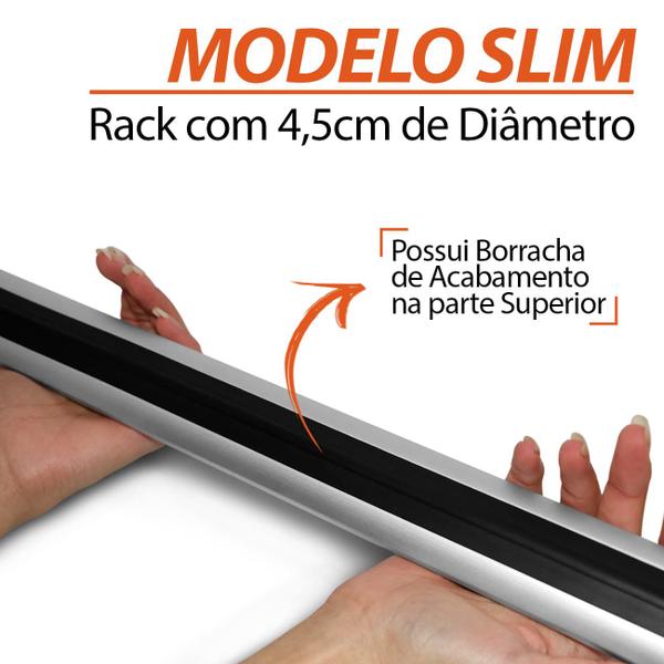 Imagem de Rack de Teto Travessa Slim Parati G2 Bola 96 97 98 99 Preto Prata 45Kg