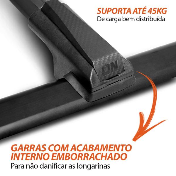 Imagem de Rack de Teto Travessa Slim Toyota RAV-4 2000 A 2012 Preto Prata 45Kg