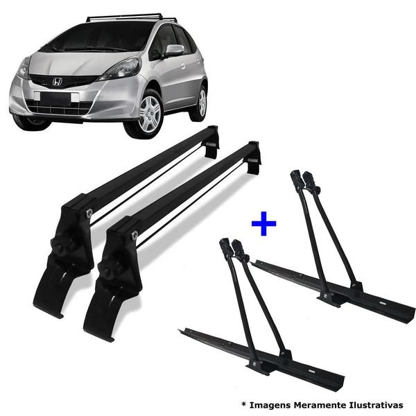 Imagem de Rack De Teto Vhip Honda Fit 2003 Ate 2014 + 2 Transbikes