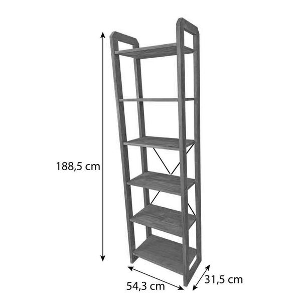 Imagem de Rack de TV de Madeira Pinus com Estante 6 Prateleiras Linea Nozes