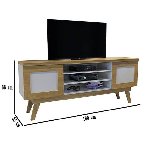 Imagem de Rack Detroit para Tv até 60 Polegadas 2 Portas Valdemoveis Cinamomo Off White