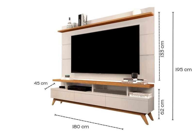 Imagem de Rack e Painel para Sala Retro 3 Gavetas para TV 70" Vivare Wood 1,80 Giga Moveis