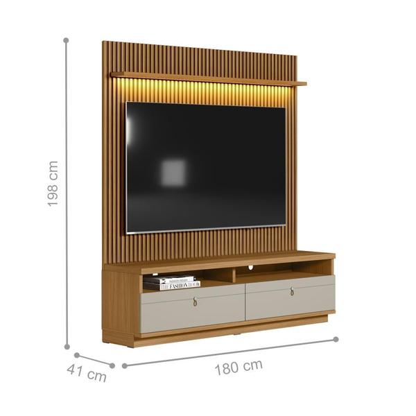Imagem de Rack e Painel para TV Ripado Cleveland Nature Off-White