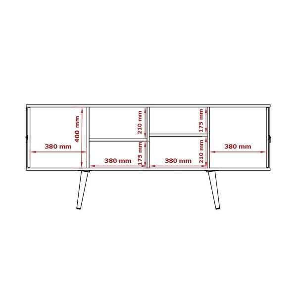 Imagem de Rack EST Estilo Retrô 1.60m Para Tv Até 65'' Polegadas Cor Grafite / Cinamomo