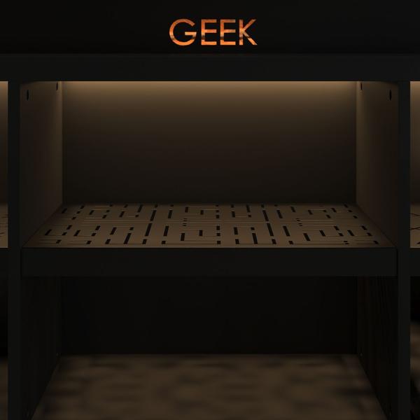 Imagem de Rack Estante Bancada Gamer Geek Preto Com Led Incluso