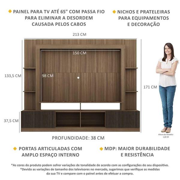 Imagem de Rack Estante com Painel TV 65" e 2 portas Rio Multimóveis