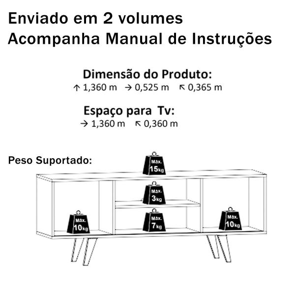 Imagem de Rack Estante Sala de Estar Bancada para Tv Madeira Moderna