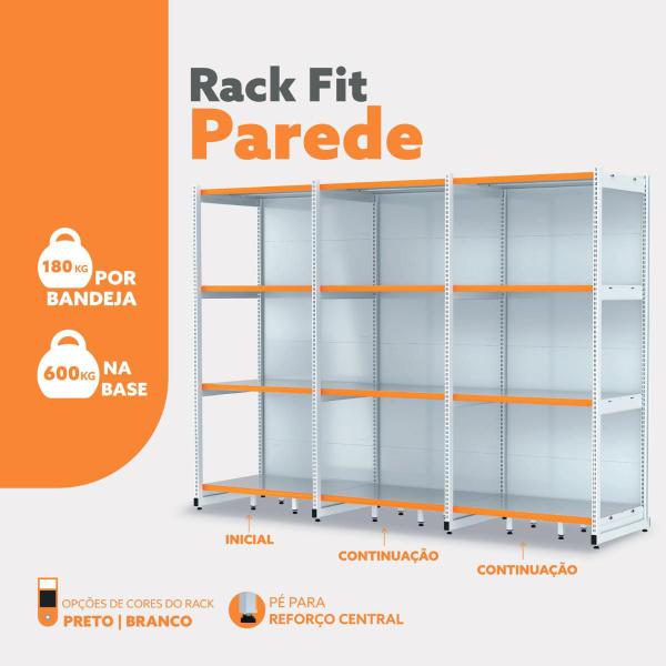 Imagem de Rack Fit Parede 1 Continuação 2,02X0,90X0,60 5 Bandejas Amapá