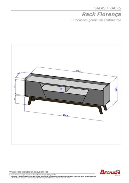 Imagem de Rack Florença em MDF P Tvs até 70 1Gav Off White Ipe Bechara