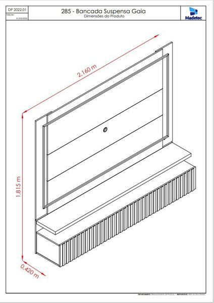 Imagem de Rack Gaia para TV de até 75 polegadas - CALACATA / OFF WHITE - Madetec