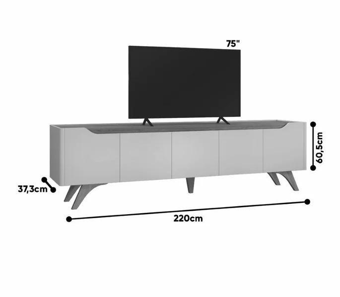 Imagem de Rack Grécia para Tv até 75 Polegadas 4 Portas 1 Gaveta Off White/Naturalle - Mavaular