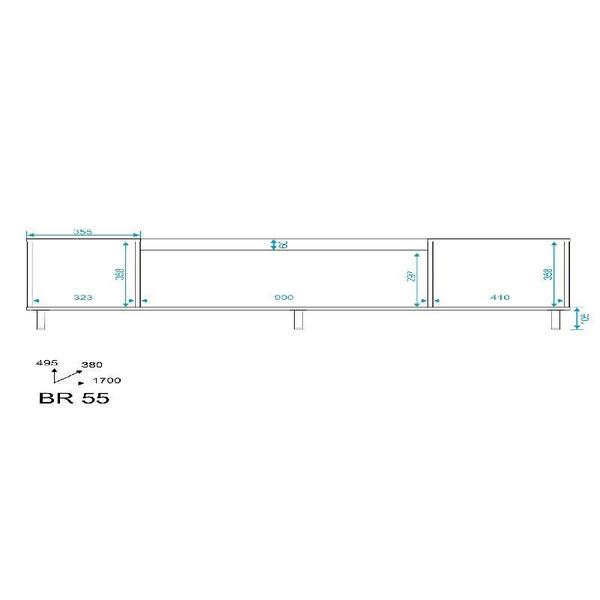 Imagem de Rack Home Para TV 40" 170cm Preto Castanho