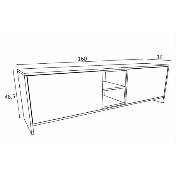 Imagem de Rack Kennedy 46,5x160x36cm em MDP Estilare Móveis