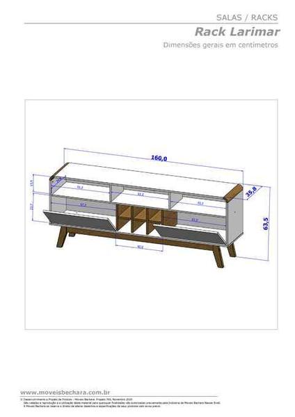 Imagem de Rack Larimar em Madeira Branco Off-White Cinamomo Rattan para TV até 65 Polegadas Móveis Bechara