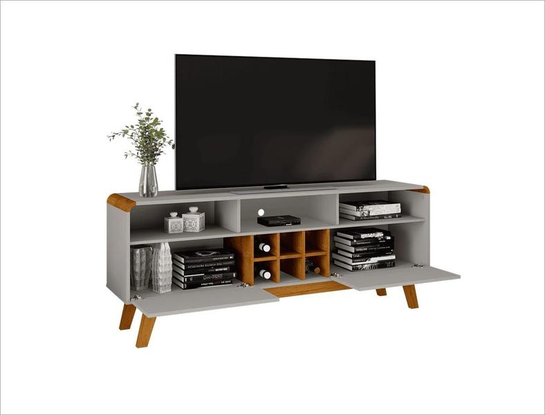 Imagem de Rack Larimar P/ TV's de ate 65" 2 Portas Off White Naturalle Bechara