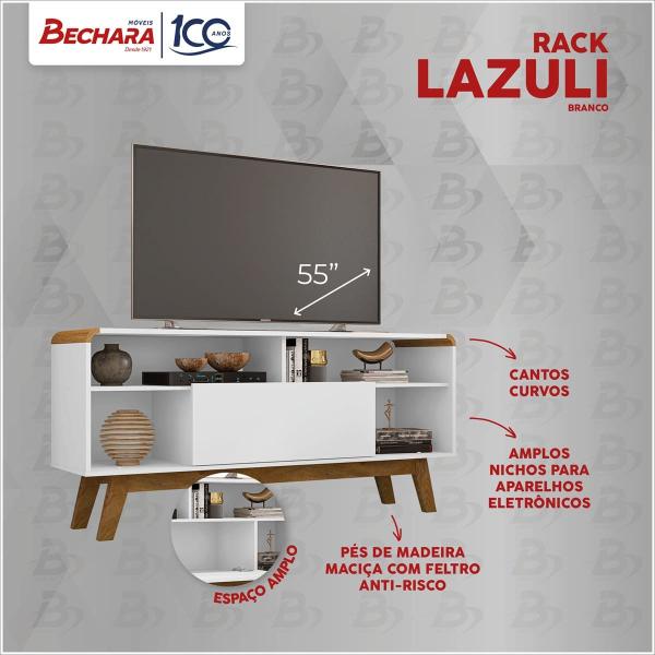 Imagem de Rack Lazuli P/ Tvs até 55'' 4 Nicho 1 Prateleira Branco Bechara 