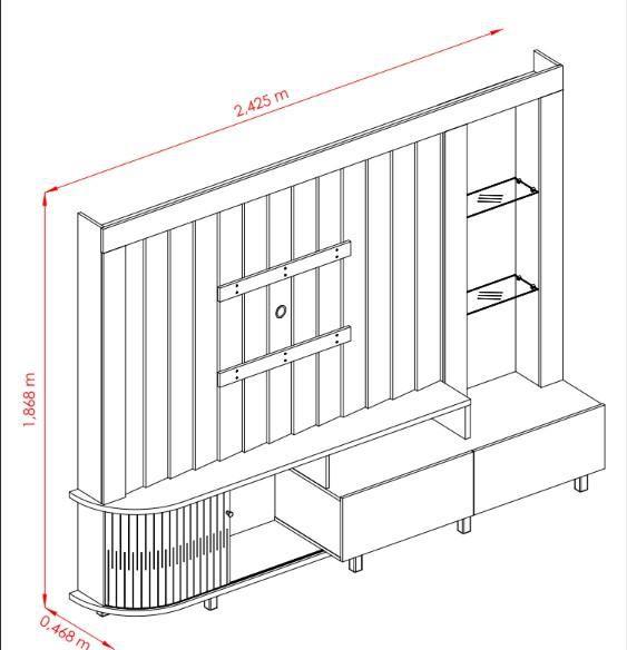 Imagem de Rack Le Mans para TV até 70 polegadas - Calacata/Off White - Madetec