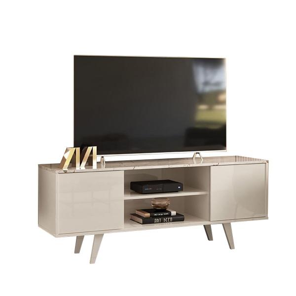 Imagem de Rack Lisboa TVs até 55” 395136 Calacata Off White Madetec