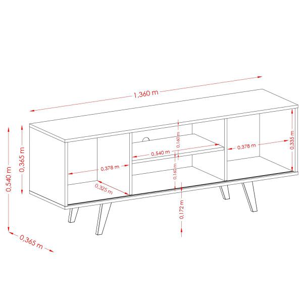 Imagem de Rack Lisboa TVs até 55” 395139 Cinamomo Off White Madetec