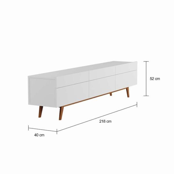 Imagem de Rack Liverpool I 3 GV Branco Acetinado 218 cm