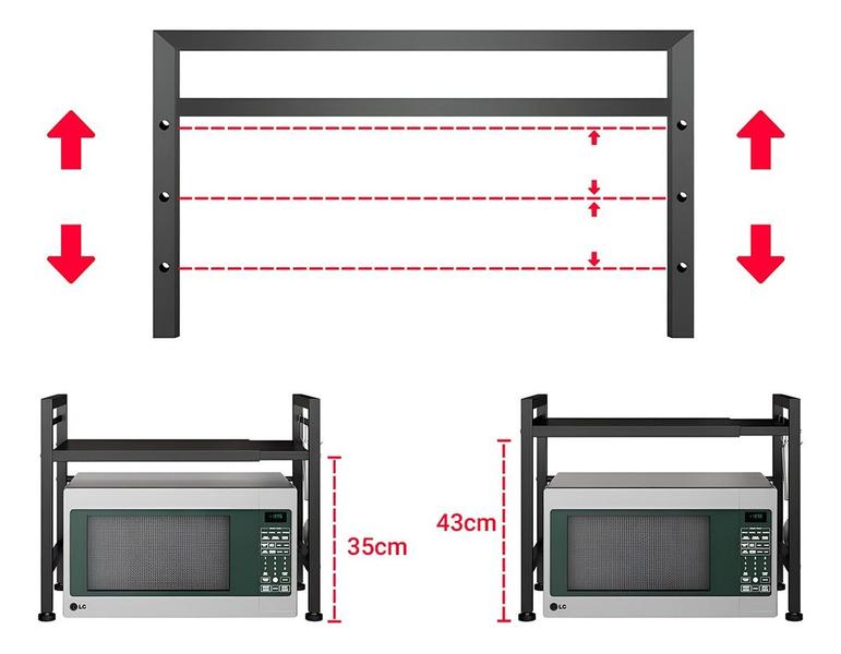 Imagem de Rack Metálico Multiuso Decoteam Ajustável Para Microondas