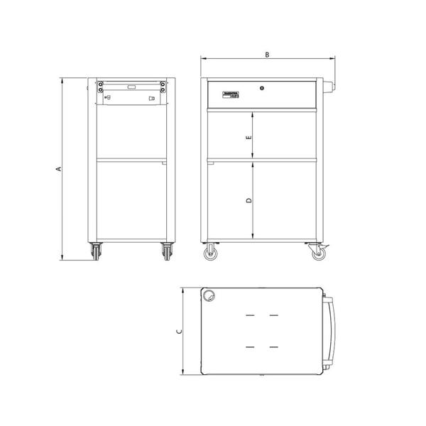 Imagem de Rack Móvel Aberto para Computador - Cinza Tramontina PRO