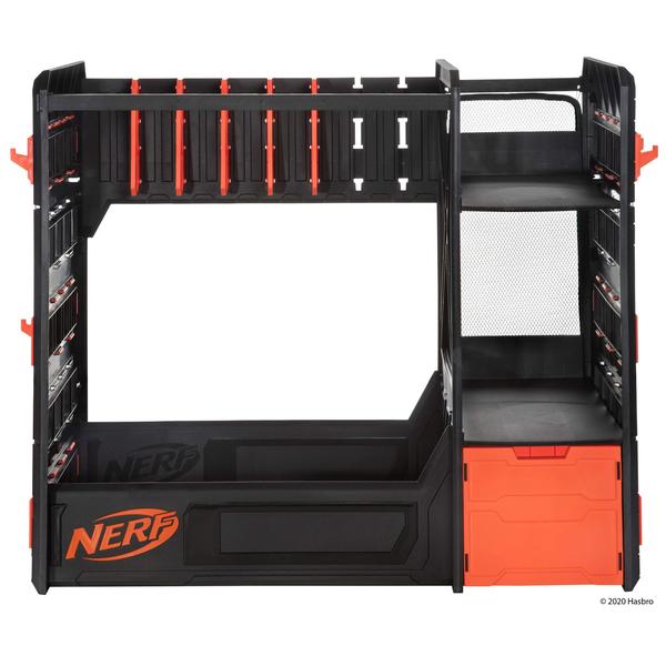 Imagem de Rack NERF Elite Blaster - Armazenamento para até seis blasters, incluindo acessórios para prateleiras e gavetas, laranja e preto - Exclusivo da Amazon