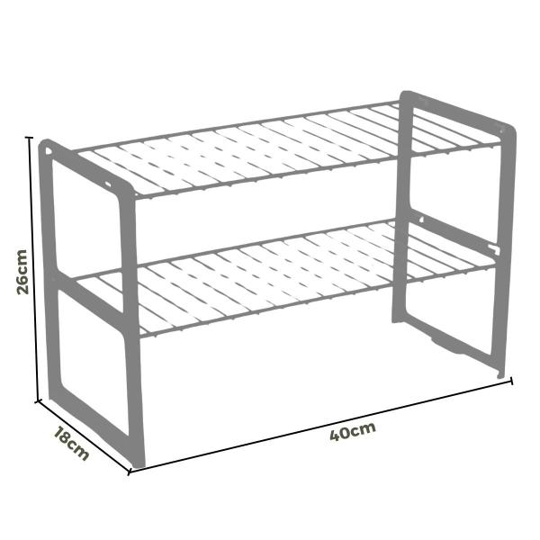 Imagem de Rack Organizador Multiuso Cozinha Armário Dispensa 40cm Metal Branco Metaltru