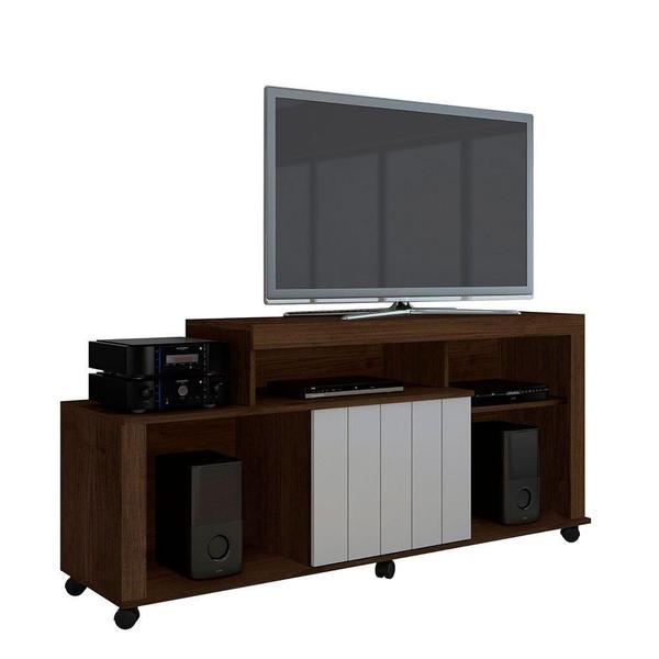 Imagem de Rack Ouro Candian Mdp Jcm Movelaria Café Com Off White