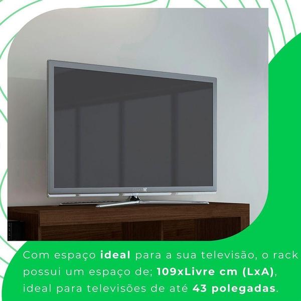 Imagem de Rack Ouro Candian Mdp Jcm Movelaria Café Com Off White