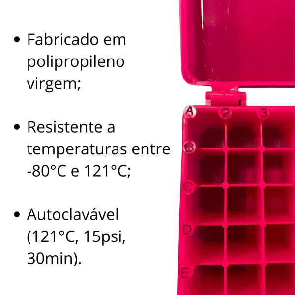 Imagem de Rack para 100 tubos criogênicos/microtubos 1,5-2,0 ml