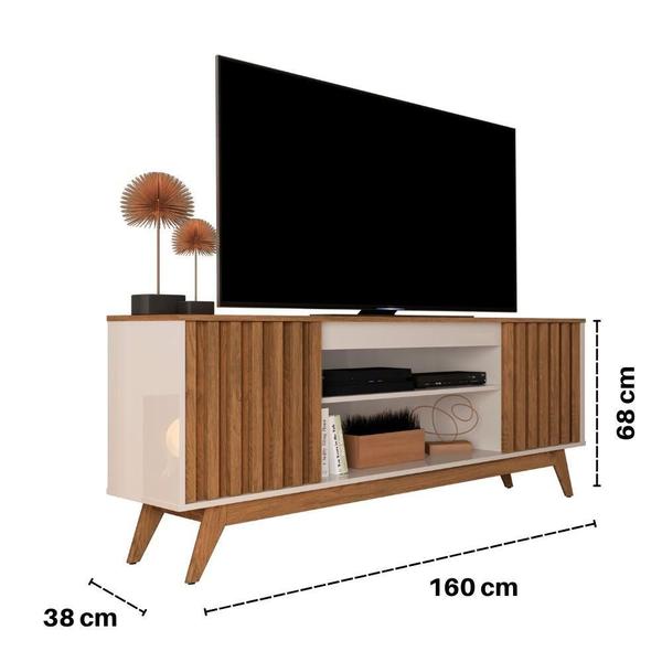 Imagem de Rack para Apartamento Sala de Estar Malibu Wood Giga Móveis