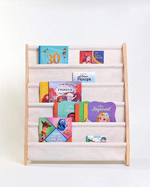 Imagem de Rack Para Livros Infantil, Standbook Montessoriano 5 Bolsos