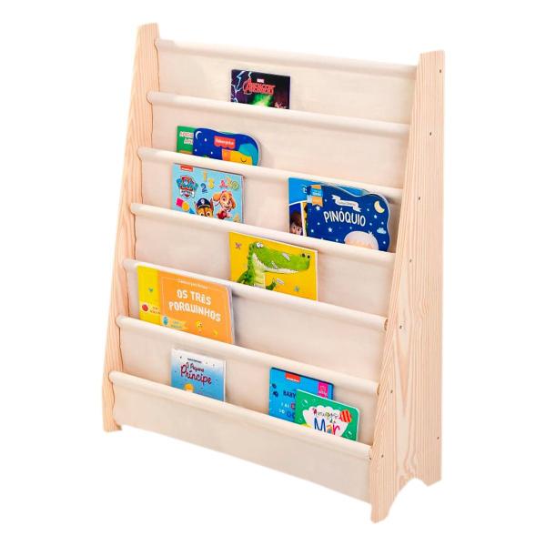 Imagem de Rack Para Livros Infantil, Standbook Montessoriano 6 Bolsos