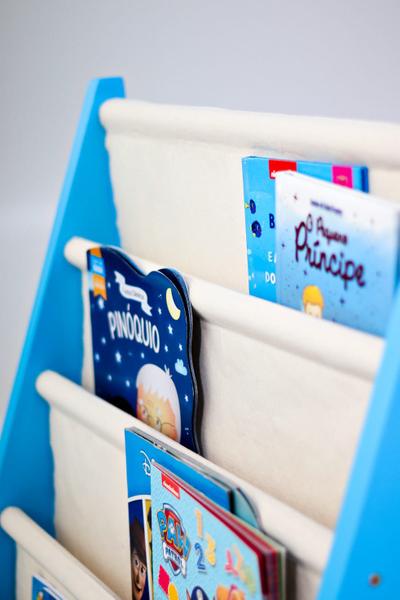 Imagem de Rack Para Livros Infantil, Standbook Montessoriano Azul 2x