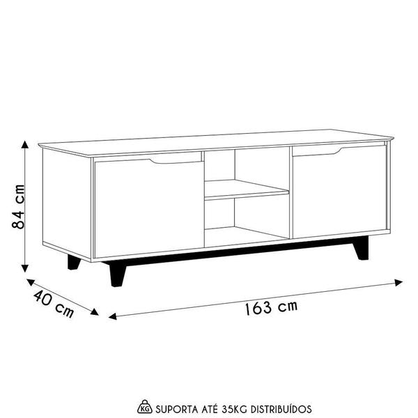 Imagem de Rack Para Sala Bancada De Tv 55 Pol 139cm Flow Off White/freijó - Ej Móveis