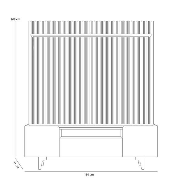 Imagem de Rack para Sala Com Painel Para TV 75 Pol Ripado LED Milano L05 Tauari Off White - Lyam Decor