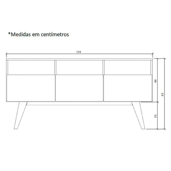 Imagem de Rack para Sala de Estar 3 Portas Estilare Móveis