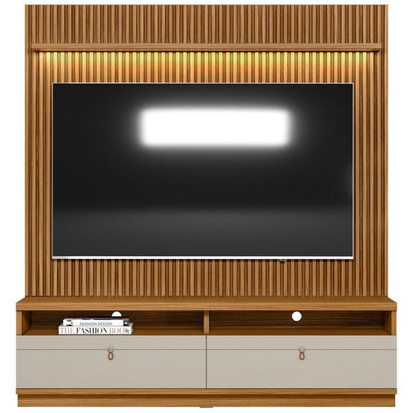 Imagem de Rack Para Sala de Estar com Painel Ripado Para TV 75 Pol Orizon L05 Nature Off White - Lyam Decor