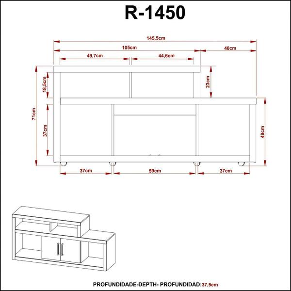 Imagem de Rack para Sala de Estar em Mdp R1450