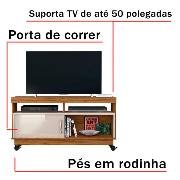 Imagem de Rack para Sala de Estar Tv 50 polegadas Estante Bancada Madeira Luxo