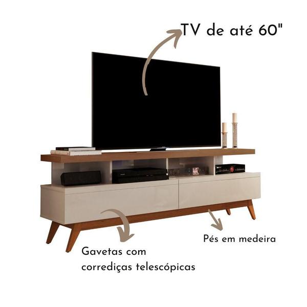 Imagem de Rack para Sala de TV 65" Retro 2 Gavetas Vivare Wood 1.6 Anto