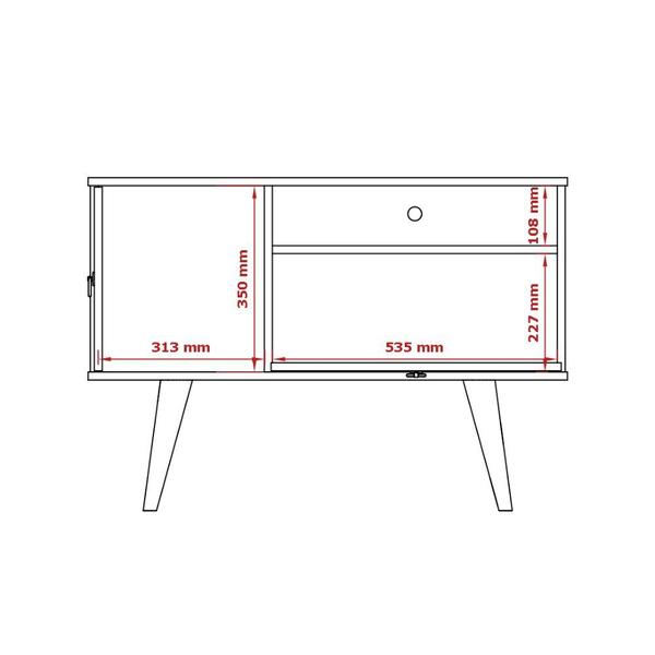 Imagem de Rack para Sala Pequena 2 Portas Retro TV 32" Yan Patrimar Moveis