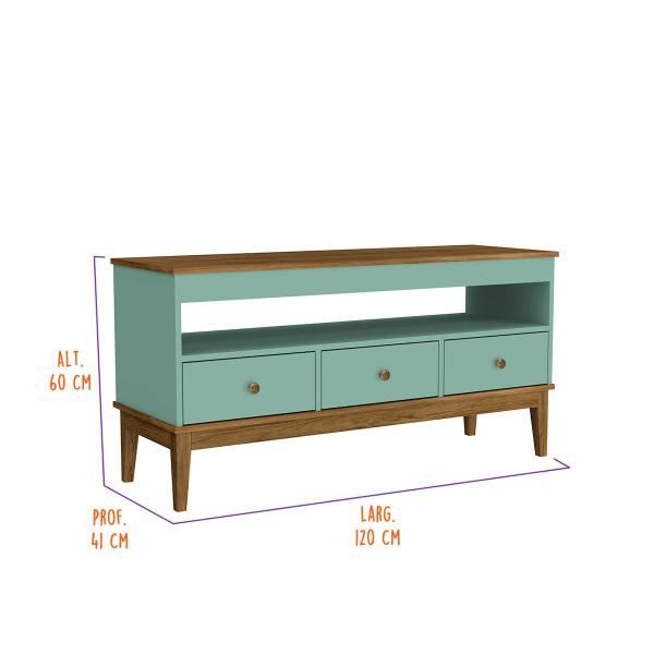 Imagem de Rack para Sala TV até 43'' Pol. Colonial 120 Cm Freijó Oliva Movelbento