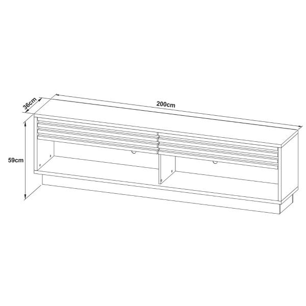 Imagem de Rack para Sala TV até 65 Polegadas 200 x 59 cm Natural