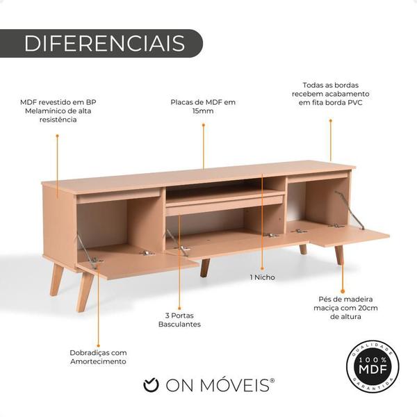 Imagem de Rack para TV 180cm Retro Mdf Dallas - On Móveis