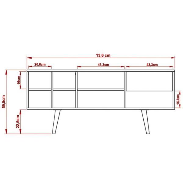 Imagem de Rack Para TV 55 Polegadas 7 Nichos R1462 Natural Tecno Mobili