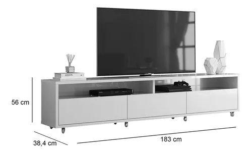 Imagem de Rack para tv aspen 1,80 largura madeiro canela/off white